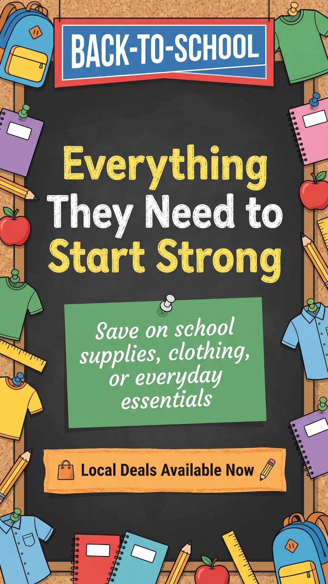 School season advertising card