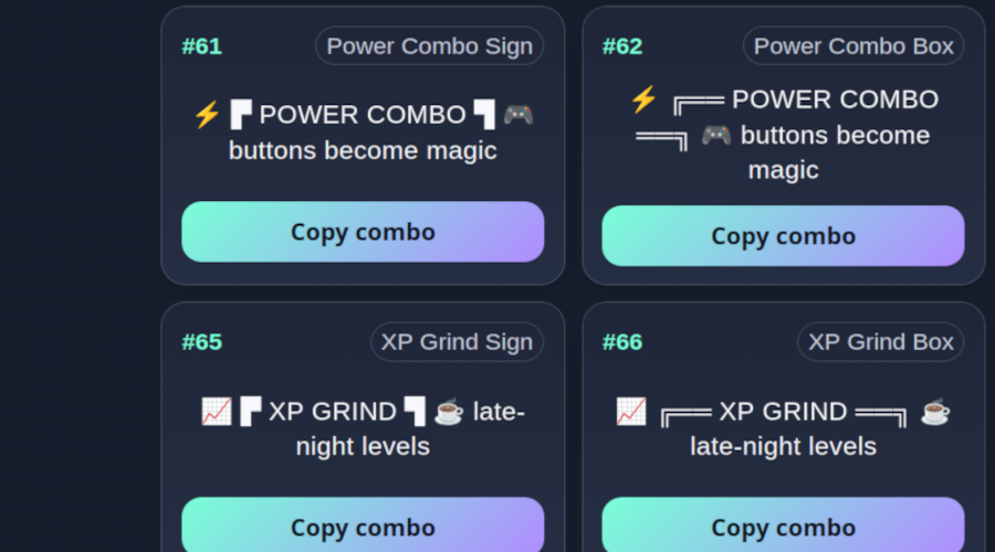 Creator Pack preview showing season combos